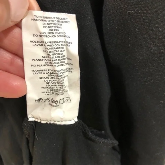 Seven by Melissa McCarthy Jeweled Neck Top 3/4 Length Sleeve Black Size 3X - Picture 10 of 10